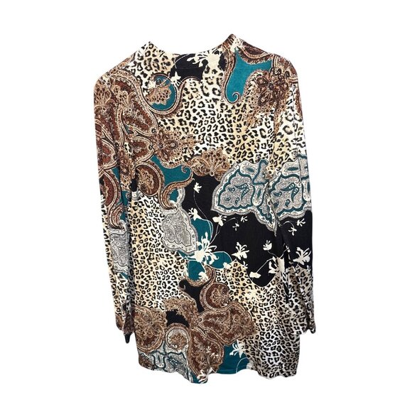 Chicos Womens Open Front Cardigan Jacket Size S Rayon/Nylon Animal Print Pattern - Picture 7 of 7